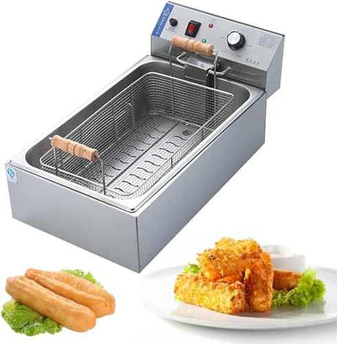 Commercial deep fryer Stainless Steel Fat With Removable Heating Element & Temperature Control, Ideal For Home And Kitchens (20L2)