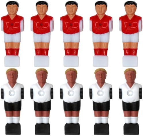 KJHBV Figuras de Futbolín de Plástico Resistentes para Mesa de Futbol 10 Piezas, Jugadores de Fútbol Fáciles de Identificar para Accesorios de Máquinas de Futbolín