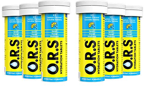 O.R.S Hydration Tablets with Electrolytes, Vegan, Gluten and Lactose Free Formula – Soluble Sports Hydration with Natural Lemon Flavour, 72 Count