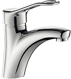 Mitigeur de lavabo à bec fixe H85, commande par manette ajourée, avec vidage laiton 33x42 à tirette et cartouche standar