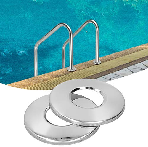 Nivvity Platte für Pool- oder Spa-Handlauf, Leiterrohr-Pool-Handlauf-Ersatzteile, Korrosions-Edelstahl-Finish, 2er-Set