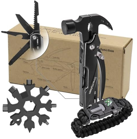 Kleine Geschenke Adventskalender Füllung 12 in 1 Multitool Camping Zubehör, Schneeflocken MultiTool, Survival Armband, Weihnachtsgeschenke für Männer, Geschenk Papa Weihnachten, Geburtstagsgeschenk