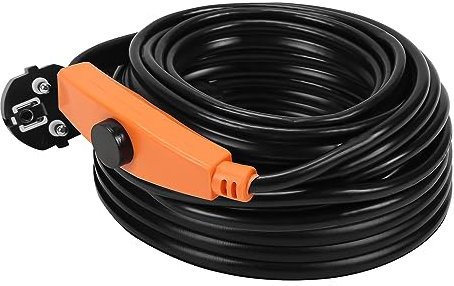 Ansobea Cavo di riscaldamento antigelo, 8 m, 128 W, con termostato, cavo antigelo, riscaldamento tubolare con interruttore automatico, nastro riscaldante per tubi dell'acqua in casa, piscina, stagno