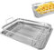 TOATELU Teglia da forno con griglia di raffreddamento, cestino per barbecue, in acciaio inox con manico e base, rettangolare, in rete, per grigliare e raffreddare (32,5 x 24,5 x 5,2 cm)
