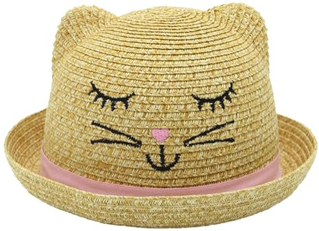 MLPKOI Straw Sun Hat Girls, Floppy Wide Brim Summer Beach Hat Portable Visor Hats for Travel & Outdoor Activities