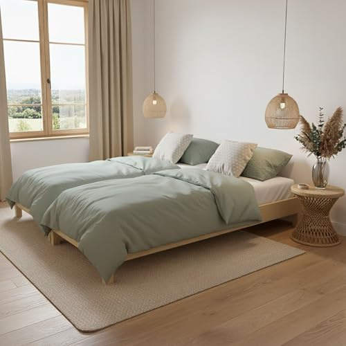 Terre de Nuit 2 Lits empilables 90x200 cm en Bois Massif Naturel
