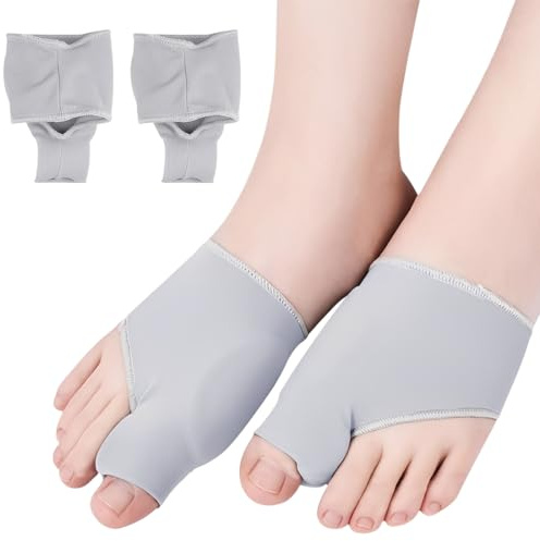 OIXEYA 1 paio di calzini per alluce valgo, correttore per alluce valgo, separatore per dita, stecca correttiva con cuscinetto in gel, correttore per alluce valgo, per uomo e donna (37-43, grigio)