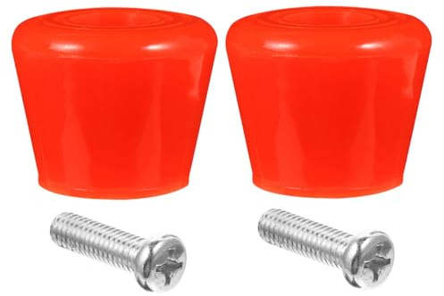 IMIKEYA Cabezal de Freno para Patines en Línea y Cuatro Ruedas, Juego de 2 Pastillas Rojas 2 Tornillos, Antideslizante y Resistente al Desgaste para Deportes al Aire Libre