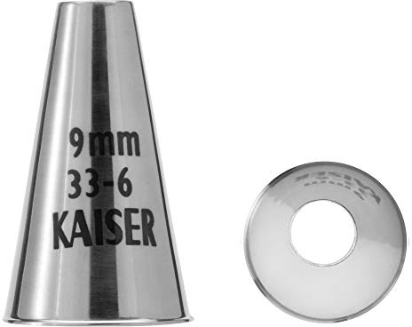 Original Kaiser Lochtülle 9 mm, Spritztülle, Edelstahl rostfrei, falz- und randfrei, Silber