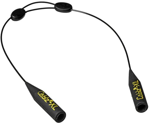 Cablz Zipz XL Adjustable Eyewear Retainer | Adjustable, Lightweight, Low Profile, Off-The-Neck Eyewear Retainer Strap | Black | 14 w/XL Tip