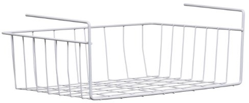 Premier Housewares 509718 Shelf Storage Basket, 39 cm-White, Metal