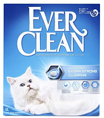 Ever Clean Katzenstreu, ohne Duft, verklumpt, Stärke Extra Strong, 6 l