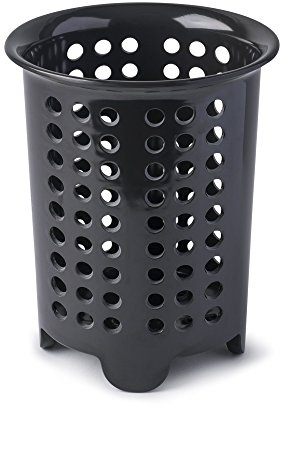 Zeal G231T Besteck-Abtropfgestell/Utensilientopf, Melamin, Dunkelgrau, 14 x 14 x 17 cm