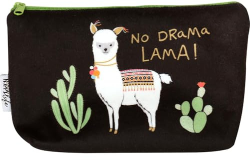 H:)PPY life Mäppchen Motiv Lama | Mäppchen mit Reißverschluss, 20 cm x 12 cm x 4 cm, No Drama Lama | Geschenk | 45571