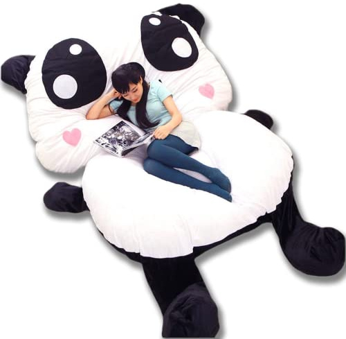 Panda Pandabed 170 cm x 135 cm x 45 cm XXL sittsäck jättesäng beanbag ultramjuk plysch presenter födelsedag jul