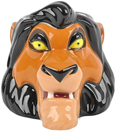 Ideal casa Taza Disney 3D Scar El Rey Leon, Cerámica, 375ml