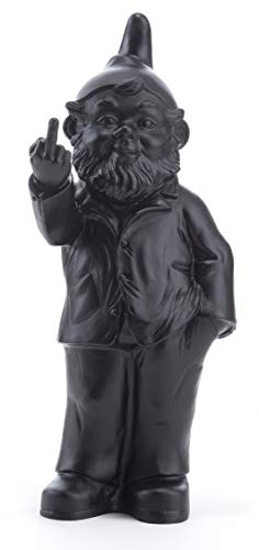 Hörl Ottmar Art Design Kunst Skulptur Gartenzwerg Sponti Zwerg Stinkefinger Mittelfinger schwarz/Black