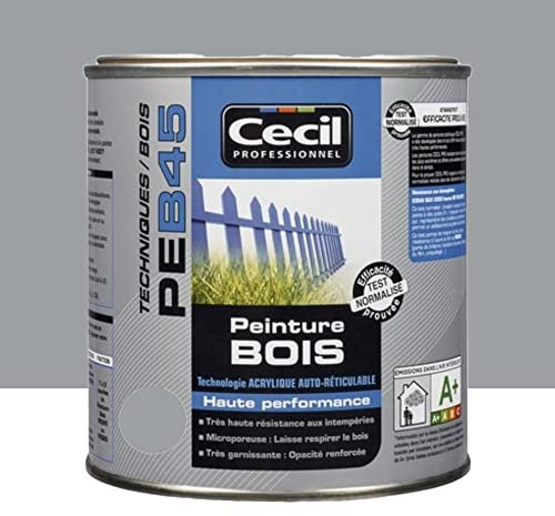 CECIL Peinture Bois PEB45 Gris galet 0,5 L