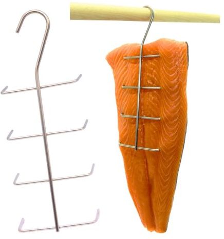 Räucherhaken x 10 Stk Räucherfischhaken |Fisch: Lachs, Forelle, Makrele, Kabeljau, Sprotte