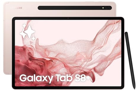 Samsung Galaxy Tab S8+ Tablette Android 12,4, 256 Go de mémoire Interne, 8 Go de RAM, Wi-FI, Tablette Android avec S Pen, Rose doré, avec Garantie Fabricant de 36 Mois