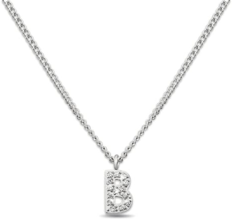 GD GOOD.designs Kette mit Buchstaben Silber für Damen | Hautverträgliche Halskette mit initialen Anhänger | Silberne 316L Edelstahl Buchstabenkette - Geschenk für Sie und Ihn