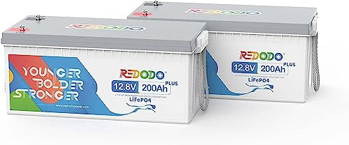 Redodo [2er Pack] LiFePO4 200Ah LiFePO4 Batterie mit 200A Smart BMS, 2560Wh | Lithium Batterie Ideal für Wohnmobile, Camping, Marineanwendungen und Notstromsysteme im Haus, 5 Jahre Garantie