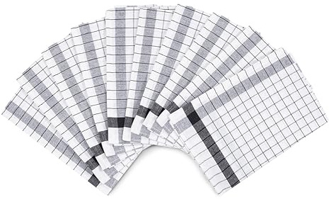 Ross - Exclusiv - 10 X Geschirrtücher - Baumwolle - Leinen - im Set (Schwarz)