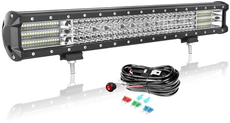 AUXTINGS 57 cm 570 W LED-stång, 4 x 4 con-ledningar, fyrradig spot- och översvämningsramp LED-ramp 12 V 24 V vattentät LED-arbetsstrålkastare LED-strålkastare för SUV bil lastbil traktor fyrhjuling