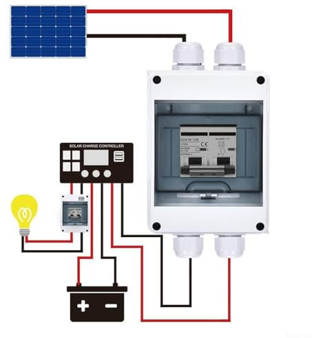 Disjoncteur solaire, interrupteur isolateur solaire DC 1000 V, disjoncteur photovoltaïque, boîte de distribution étanche IP65, interrupteur d'isolation PV pour système solaire (80 A)