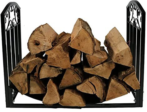 Portalegna Portalegna da 23,6 pollici Portalegna da 23,6 pollici, Portalegna con base in legno, Supporto per legna per interni ed esterni Sotto la grondaia Camino per braciere, Facile da in