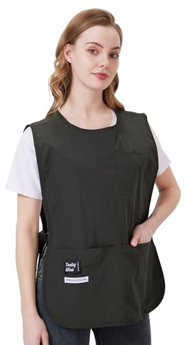 Nanxson Unisex einfarbig Schusterschürze Kücheschürze Weste Arbeitsweste mit Taschen einstellbare Schnalle Design Friseur Schürze