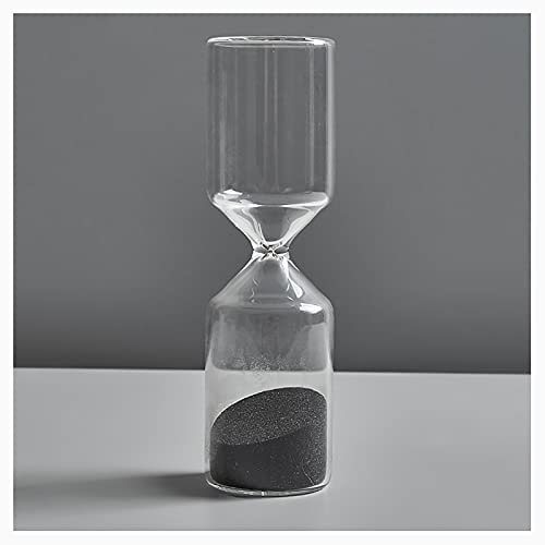 BDSHGRDH minuteur de Sable， Hourglass Timer,Glass Sandglass Timer Home Desk Decor Kithchen Cooking Countdown,Black(Black,15 Minutes)