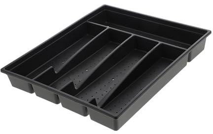 ABOOFAN Organisateur de Couverts en Plastique Noir Grands Compartiments Rectangulaires pour Rangement Pratique des Baguettes et Ustensiles Cuisine Cuisine Restaurant