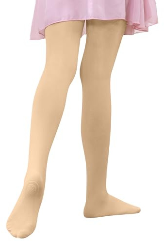 LOLANTA Collant termici per bambine, collant foderati in pile, antiscivolo, ultra elastici, morbidi, ideali per la scuola e la danza, Naturale, 6-8 anni, L