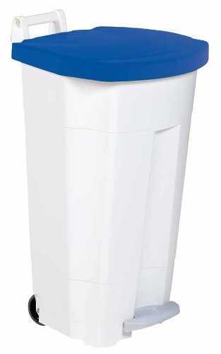 Rossignol Poubelle 90L mobile a pedale, Couleur:Bleu