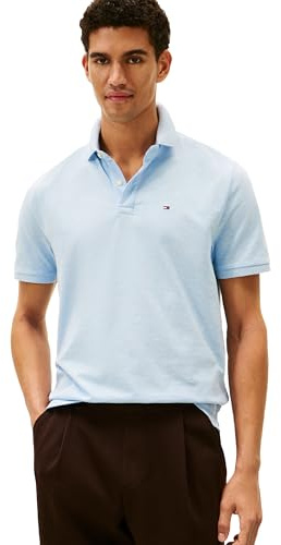 Tommy Hilfiger Men's Polo Shirt Classic Fit, Malaga Blue Heather X Large