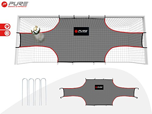 Pure2Improve Fußball Torwand, Target Goalshot, Fussballtor 732 cm x 244 cm, Inklusive Tragetasche, Offizielle Größe Fußball-Trainingsnetz