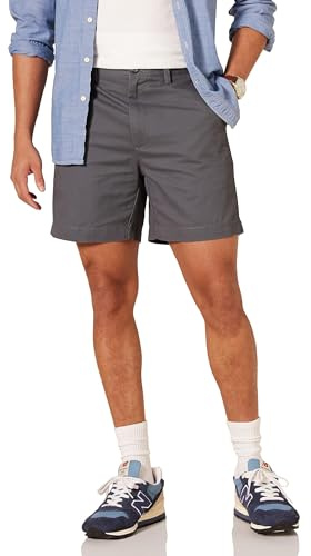 Amazon Essentials herr Classic-Fit 17,78 cm kort, grå, 34