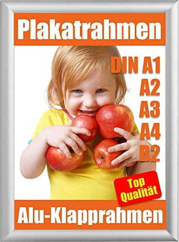 Cornice in alluminio, DIN A1, A2, A3, A4, B2, argento, A4