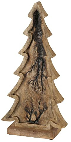 MamboCat Deko-Aufsteller Percha I LxBxH 17x8x36cm I Deko-Tanne aus Mango-Holz I Weihnachtsbaum I Weihnachts-Deko Baum I Wohnzimmer, Esstisch I Advents-Dekoration zum Hinstellen I Christmas X-Mas