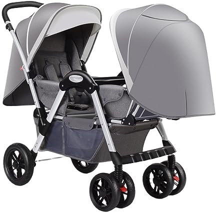 Doppel-Kinderwagen Baby-Kinderwagen Twins Gemütlicher Kompakter Zwillingskinderwagen, Face To Face Baby Kinderwagen Für Kleinkinder Regenschirmkinderwagen Für Zwillinge Tragbare Kinderwagen ( Color :