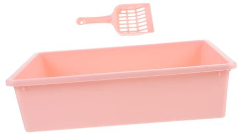 FRCOLOR 1juego Caja Para Gatos Pequeña Baño Con Pala Para Casa y Resistente y Portátil Color Rosa