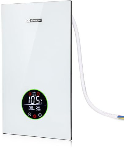 Calentador de agua eléctrico sin tanque mejorado de 11 kw 240 V para ducha residencial de toda la casa, calentador de agua caliente instantáneo sin fin con modulación automática para ahorrar uso de