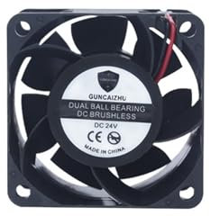 DC 6038 Ventola di raffreddamento 24 V 60x60x38MM Cuscinetto a sfere Ad alta velocità A basso rumore 13100 RPM 0,38 A Convertitore di frequenza con 2 pin