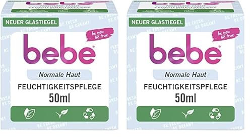 bebe Softe Feuchtigkeitspflege (2x50ml), spendet 24h Feuchtigkeit für normale Haut mit Pfirsichextrakt & Vitamin E