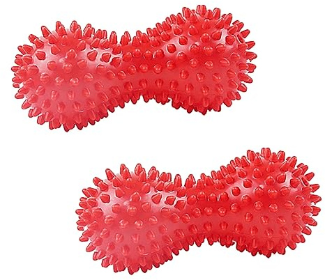 KOMBIUDA 2 Stück Faszienball Erdnuss Massageball aus Pvc Rot für Nacken und Schulter Muskelentspannung Handlich und Robust