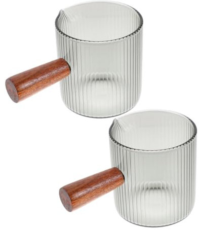 PAMINGONO 2pièces Pichets Verre Transparent Pour Lait Pour Desserts Et Sauces Mesure Précise Et Pratique