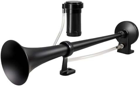 Madlife Garage Hupe Luft Schwarz Horn Kit 12V 150db lkw hupe Lufthorn Drucklufthorn Auto Horn mit Kompressor Laut Kompressor Fanfare für Auto Boote Vans Motorrädern