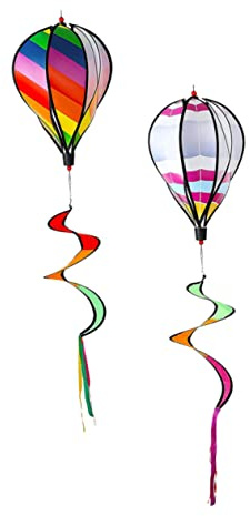 DIYEAH 2 pièces Moulin à Vent Montgolfière Décor Extérieur Jardin Suspension Spirale Colorée pour Fêtes et Espace