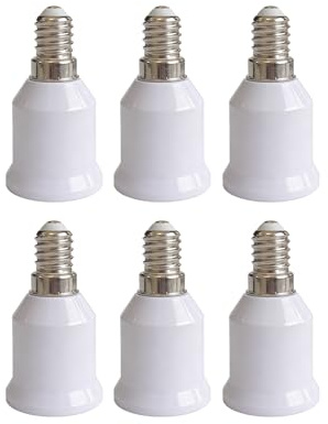 6 Stück E14 auf E27 Adapter Konverter, 120°C Hochtemperaturbeständig, Lampensockel Adapter für LED, Halogen und Energiesparlampen,Lösung für Tischlampen, Stehlampen und Pendelleuchten